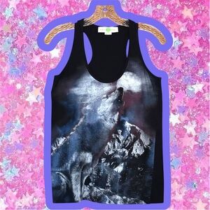 Stella McCartney Wolf Tank Top Sz 2 80s Chloe tee 90s Y2K 2000s vegan designer